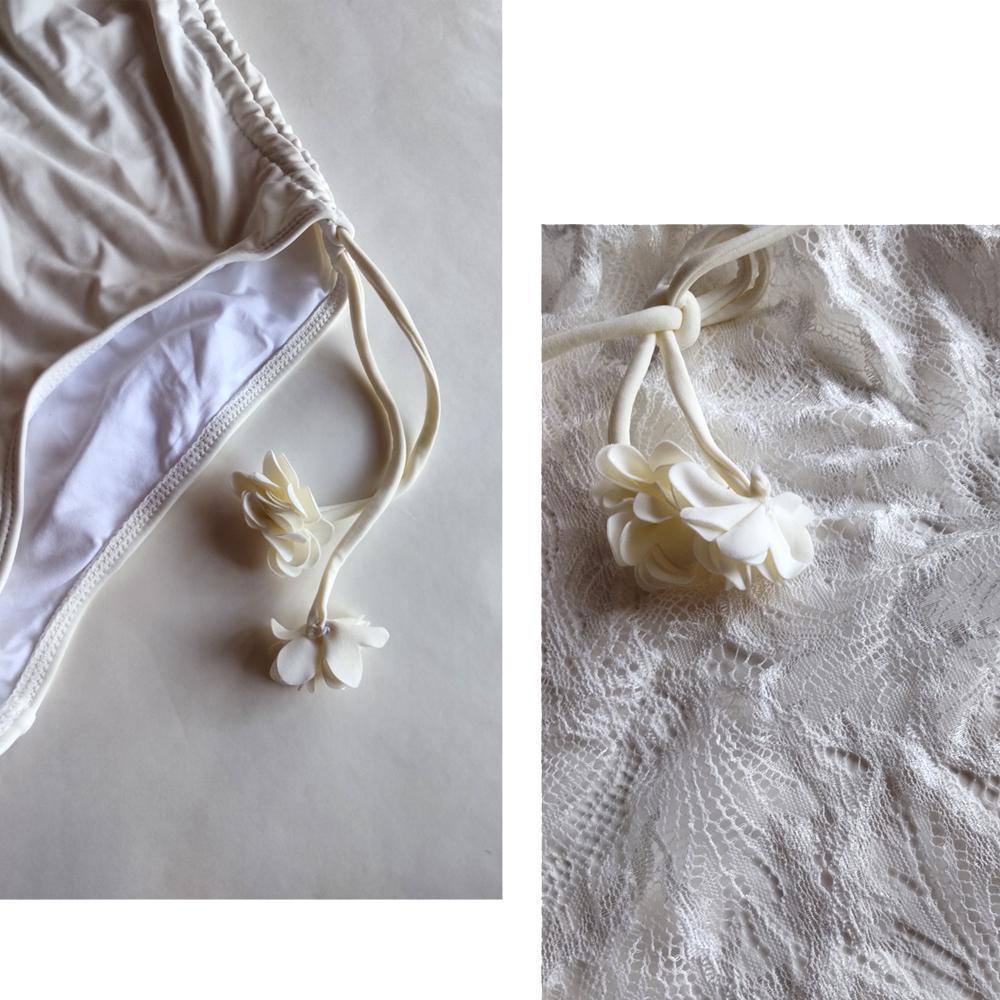 L★レディース 水着 かわいい ワンピース セット 体型カバー　白　ホワイト　ｂ_画像5