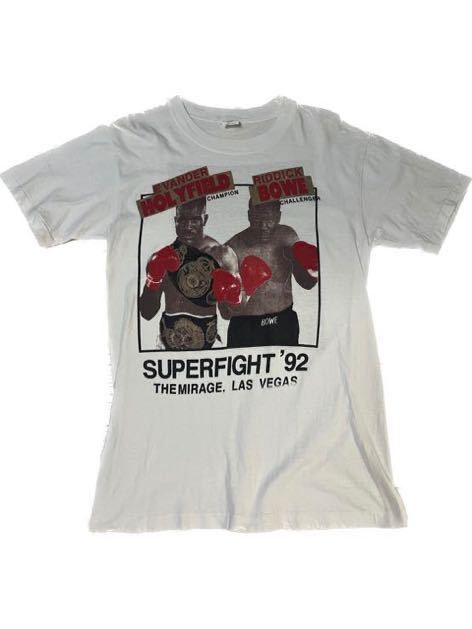 ボクシングTシャツ　ビンテージ　ホリフィールドvsボウ　92年　ラスベガス　タイトルマッチ　レア