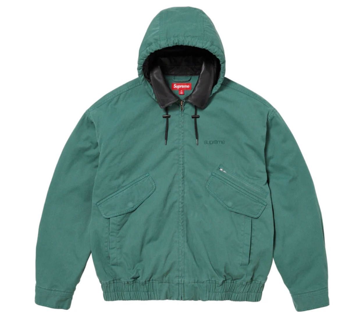 Supreme Leather Collar Utility Jacket Green Lサイズ|Yahoo Supreme Leather Collar Utility Jacket Green Lサイズ|Yahoo