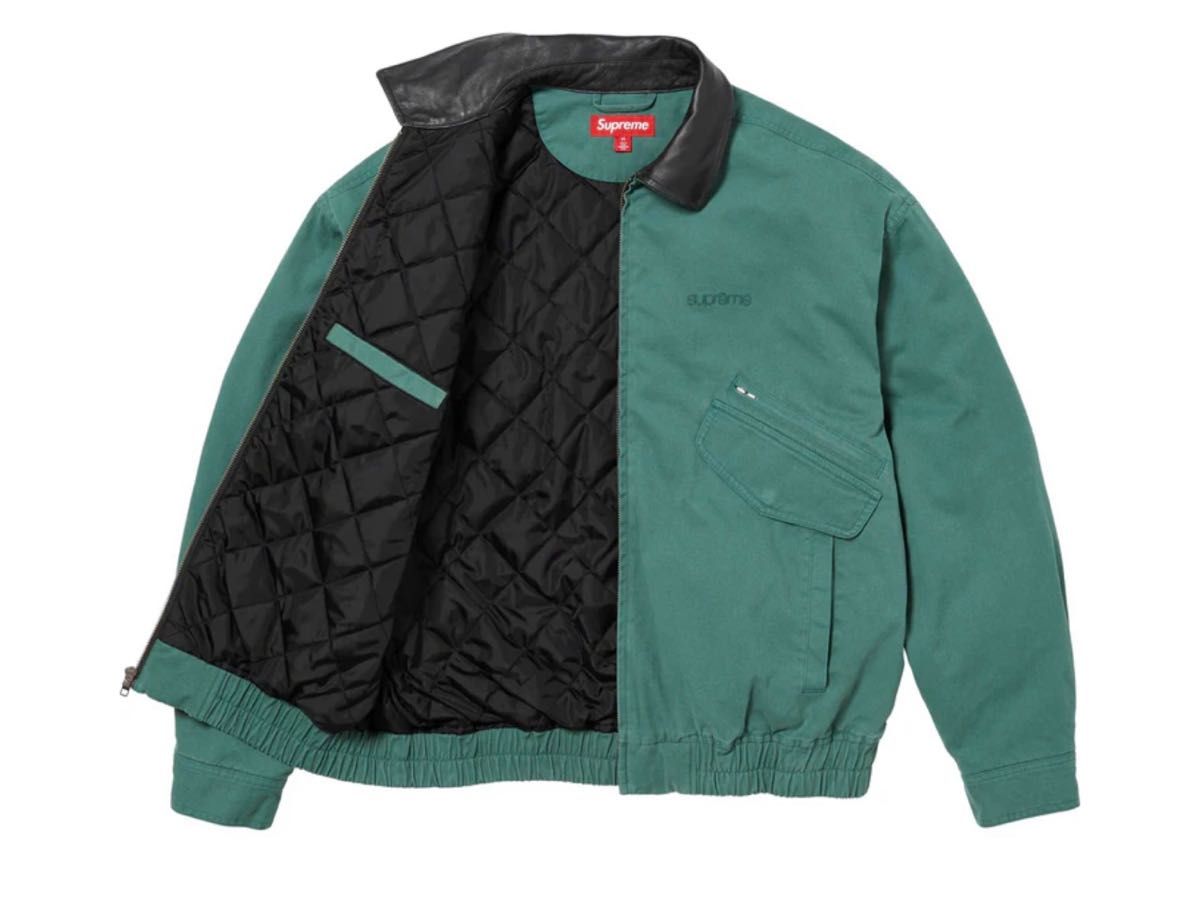 Supreme Leather Collar Utility Jacket Green Lサイズ|PayPayフリマ