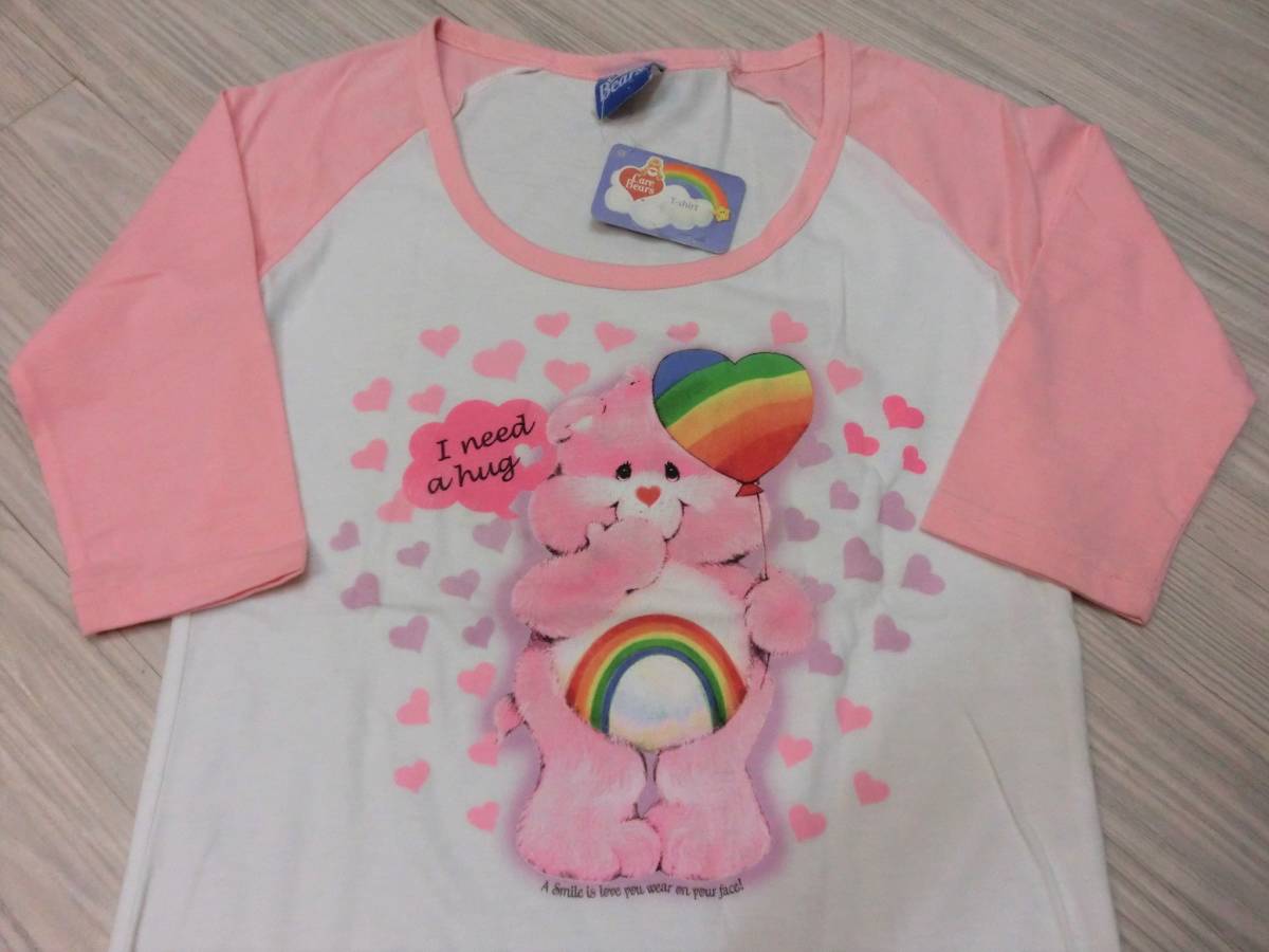 Care Bears ケアベア◆ラブアロットベア ◆ロンT 長袖 Tシャツ Love a Lot Bear 新品◆CareBears 80s ビンテージ イラスト Kenner_画像1