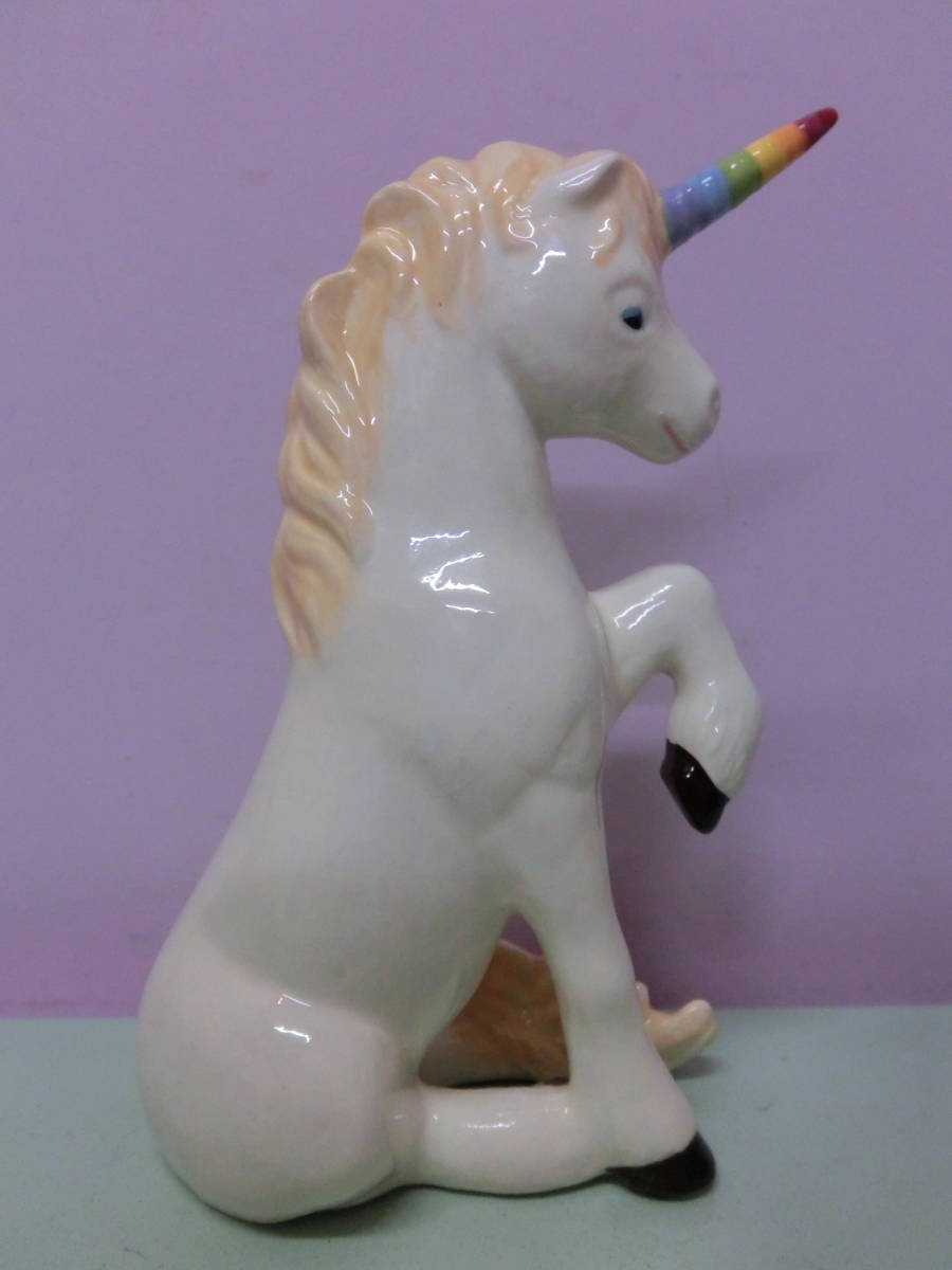 ビンテージ ユニコーン◆陶器 フィギュア 人形 置物 17cm ファンシー◆Unicorn Vintage Figure USA アンティーク ファンタジー 昭和レトロ_画像6