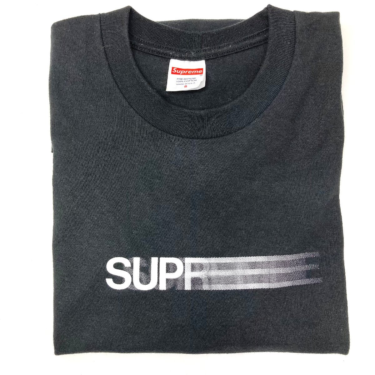 e) Supreme シュプリーム Motion Logo Tee Black/Small モーション ロゴ Tシャツ 半袖 ブラック メンズ※中古 ゆうパケット300円_画像1