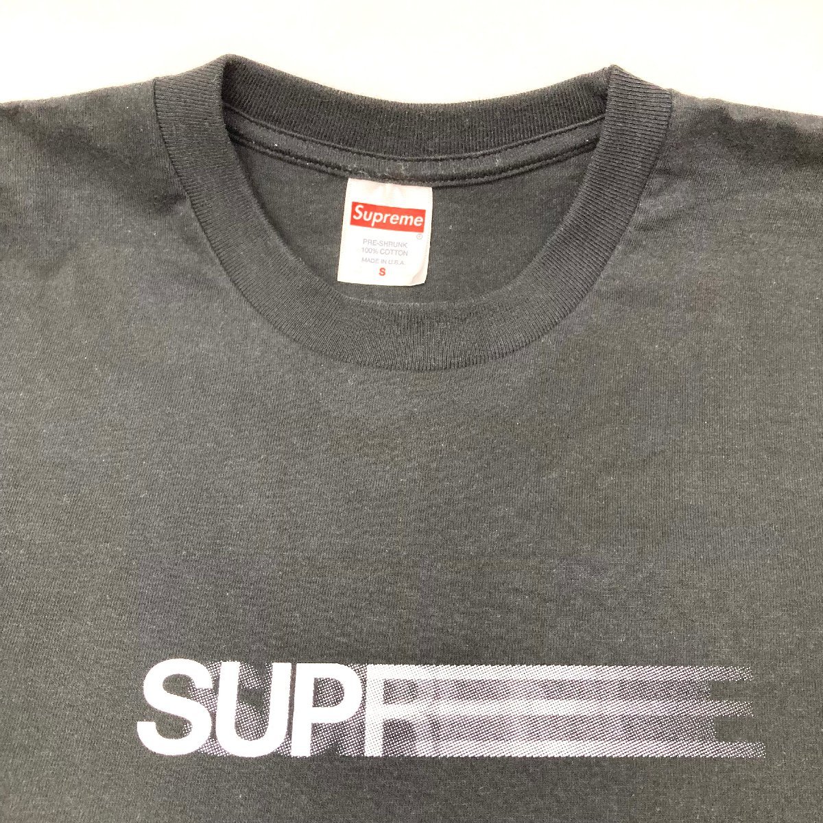 e) Supreme シュプリーム Motion Logo Tee Black/Small モーション ロゴ Tシャツ 半袖 ブラック メンズ※中古 ゆうパケット300円_画像3