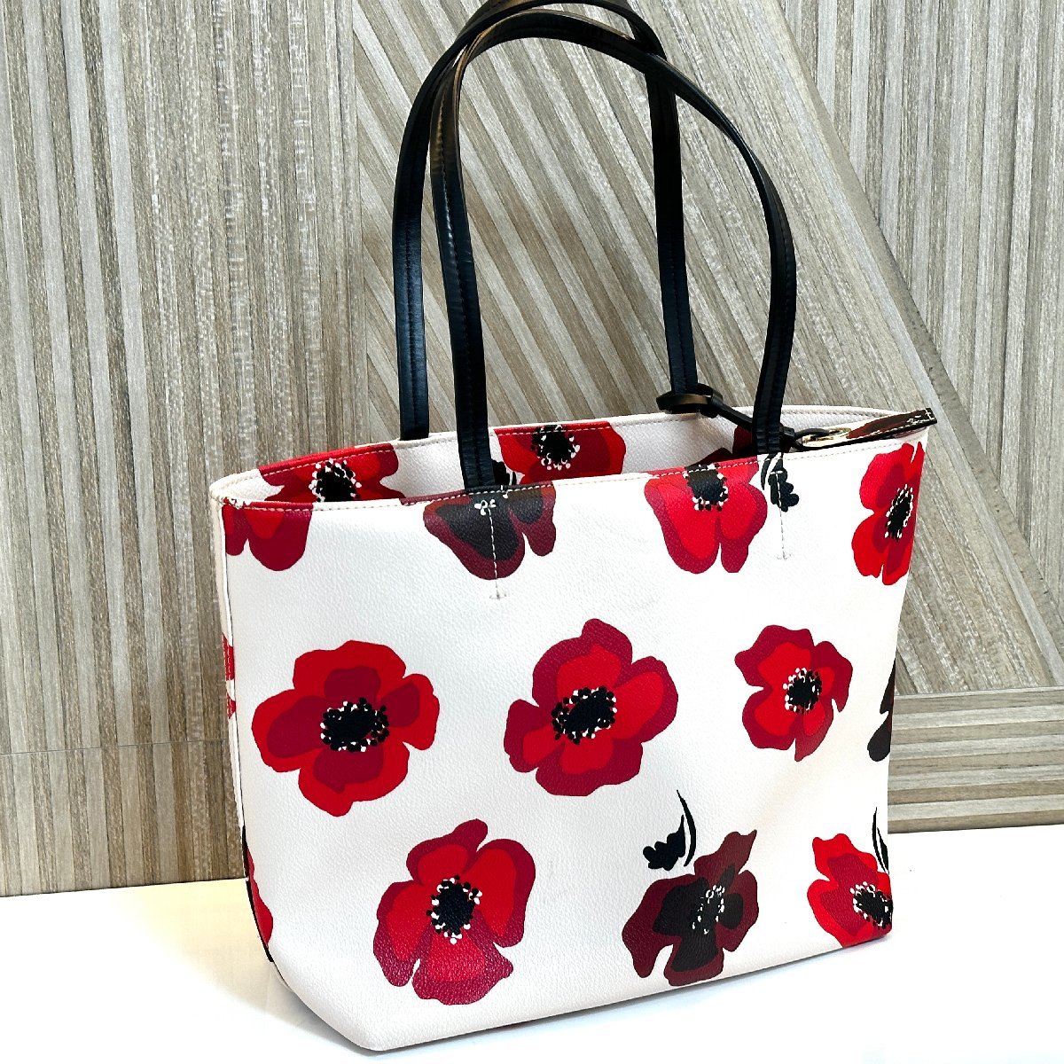 rm) kate spade ケイトスペード トートバッグ 花柄 ハイドレーン 中古_画像3