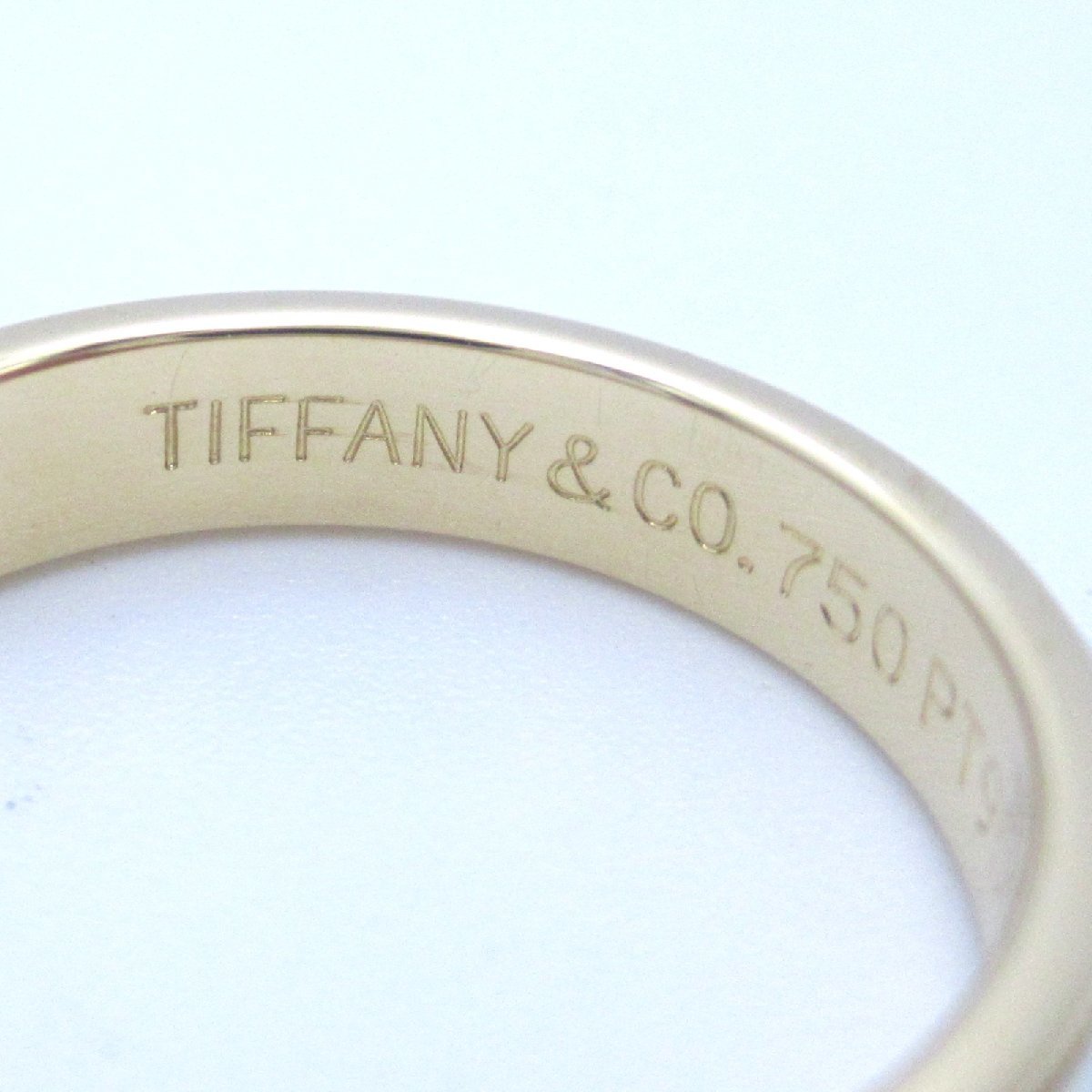TIFFANY＆CO ティファニー リング・指輪 ミルグレイン リング ゴールド系 Pt950プラチナ 中古 レディース_画像4