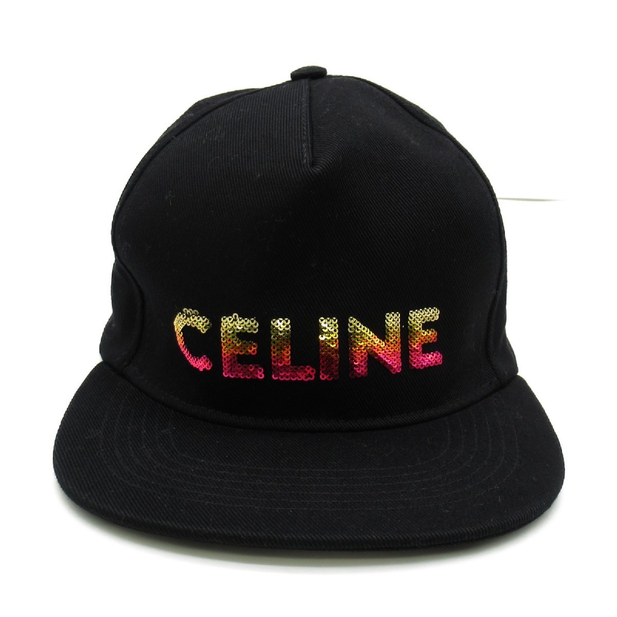 CELINE セリーヌ キャップ キャップ 帽子 ブラック系 コットン ユニセックス