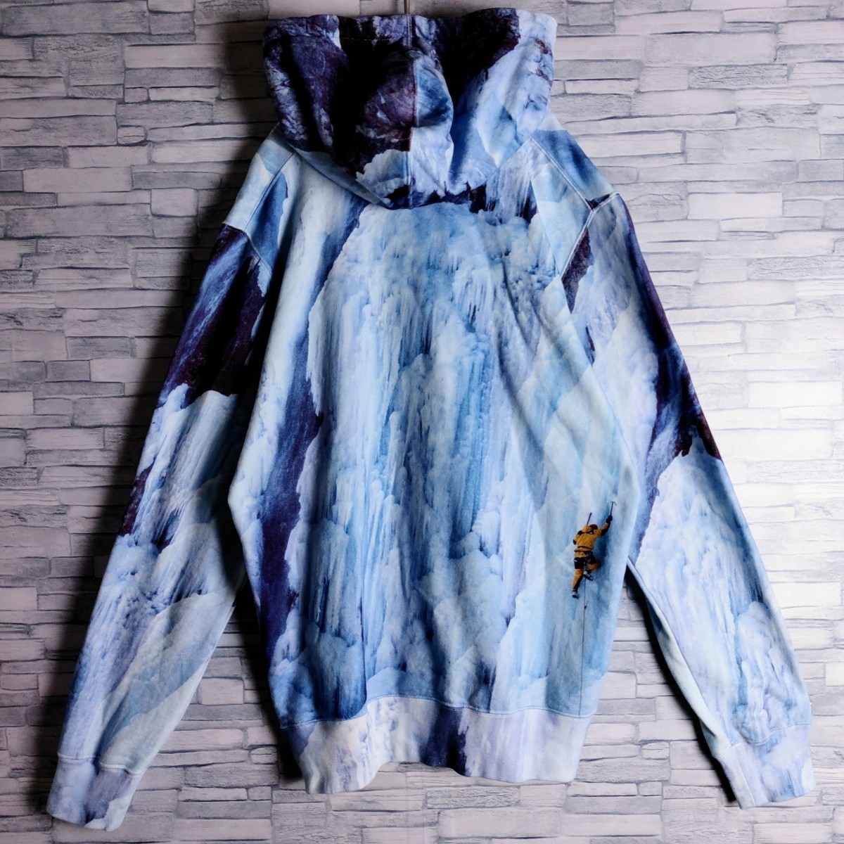 【最高デザイン】Supreme × THE NORTH FACE☆ICE CLIMB HOODED SWEAT パーカー　水色  シュプリーム×ノースフェイス アイスクライム 総柄