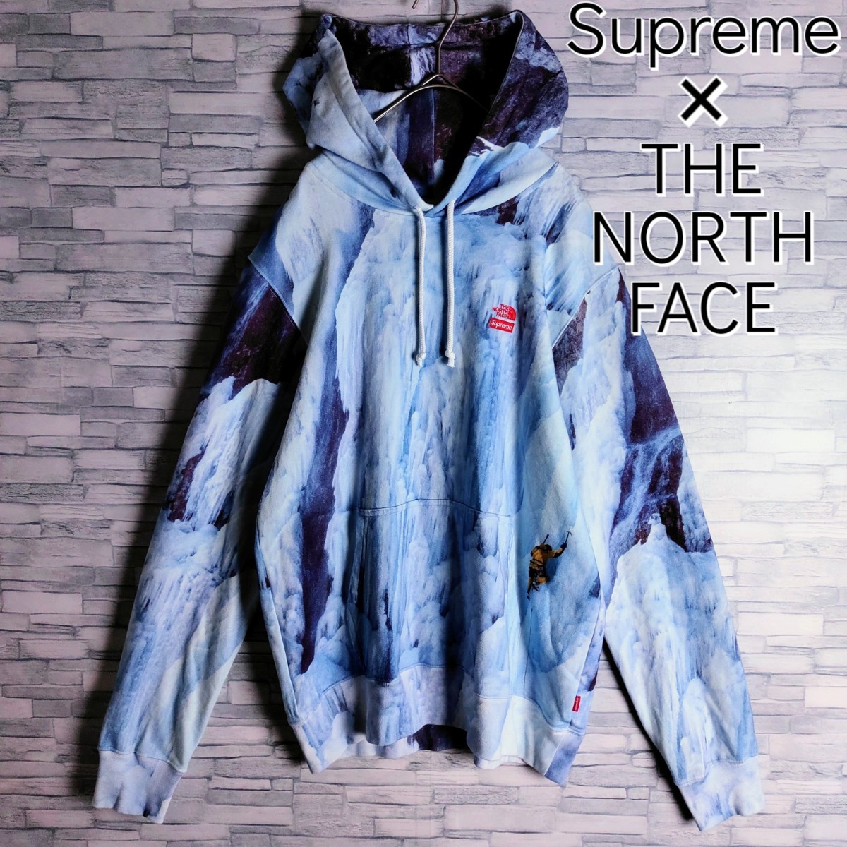 【最高デザイン】Supreme × THE NORTH FACE☆ICE CLIMB HOODED SWEAT パーカー　水色 シュプリーム×ノースフェイス アイスクライム 総柄