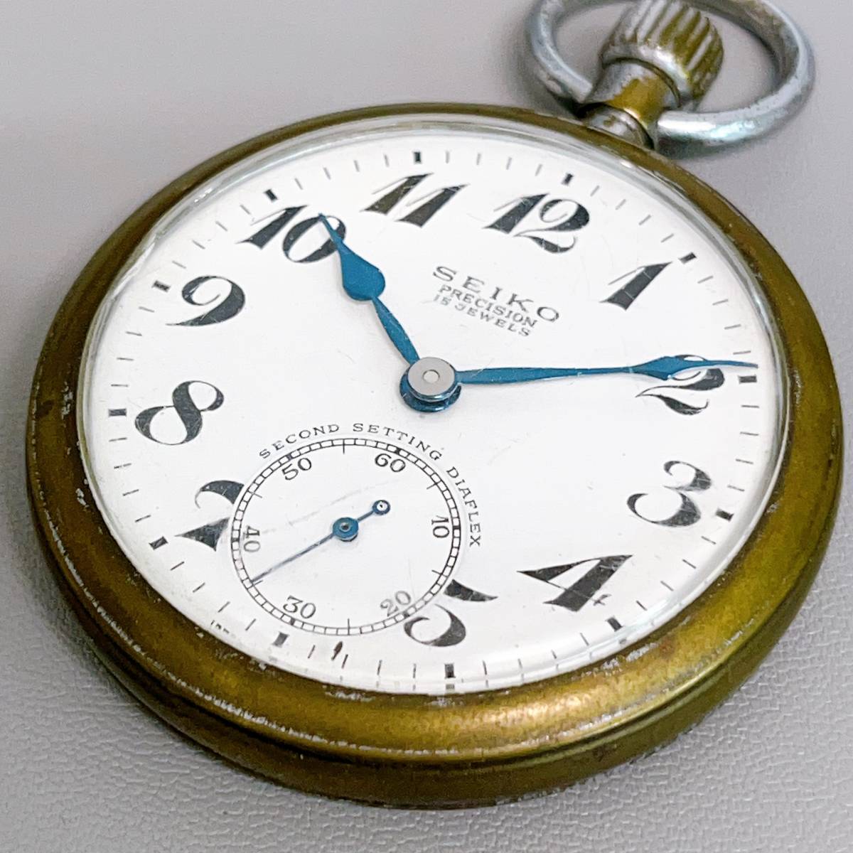 ヴィンテージ セイコー 鉄道時計 手巻き 石 懐中時計