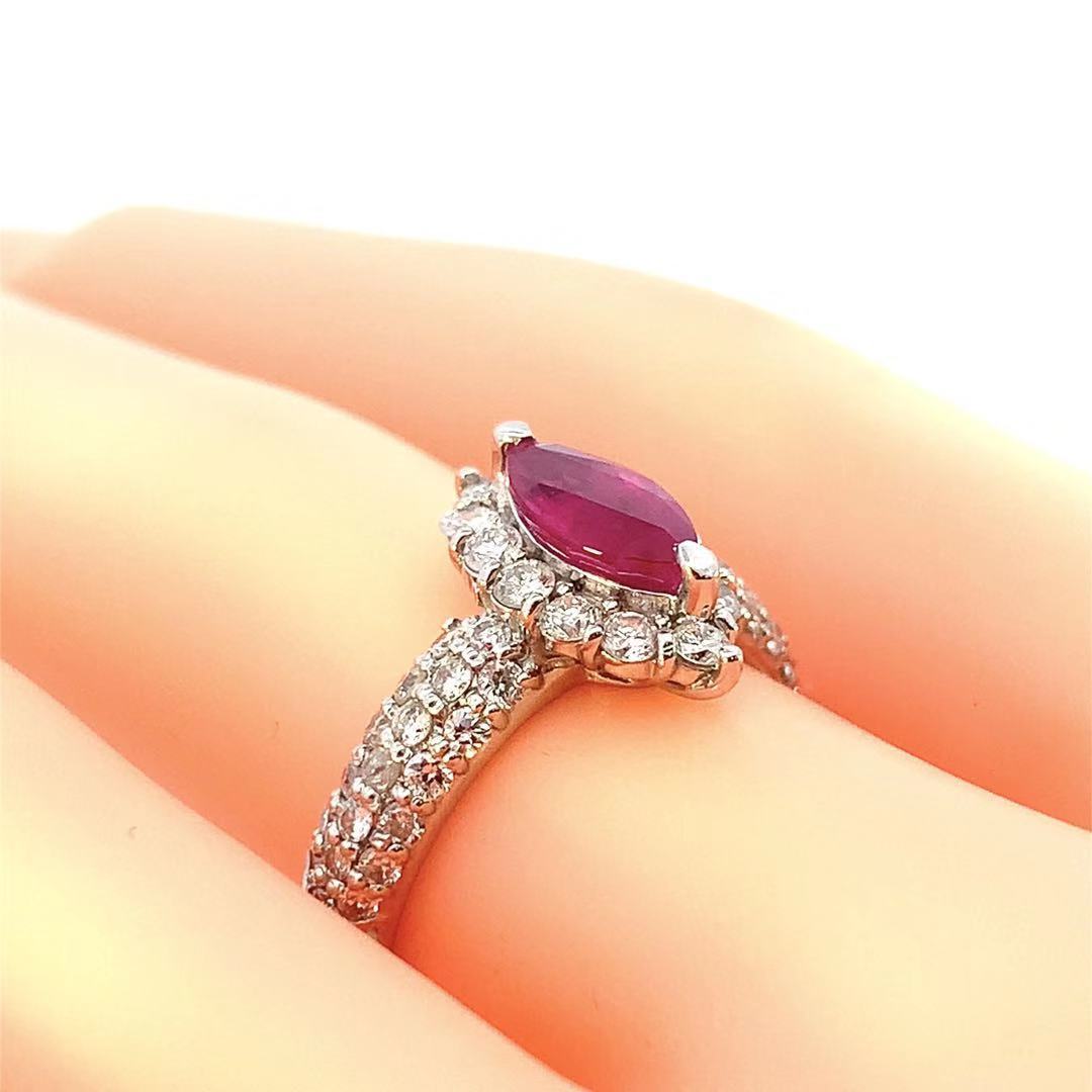 上質で快適 0.84ct ルビー 1.067ct ミャンマー ダイヤモンド 【中古