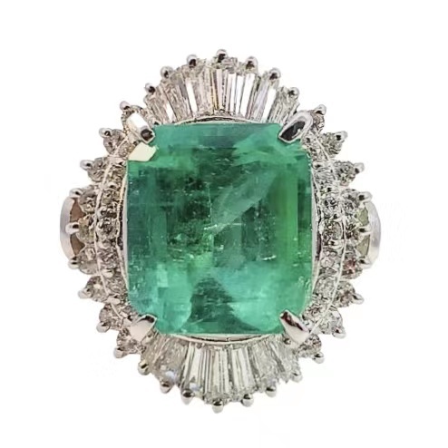 売れ筋新商品 4.93ct コロンビアエメラルド ダイヤモンド 13g 12号