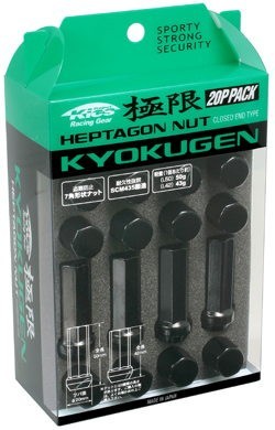 ヘプタゴンナット極限 全長50mm/20個入り 4個は予備 /バネットラルゴ/日産/M12×P1.25/ブラック黒 HPF3B5_画像2