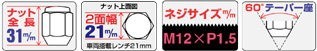 ホイールナット24個入り/ホライゾン/ホンダ/M12X1.5/21mm/メッキ/1台分6H6穴車用 101s-20p+101S4個_画像2