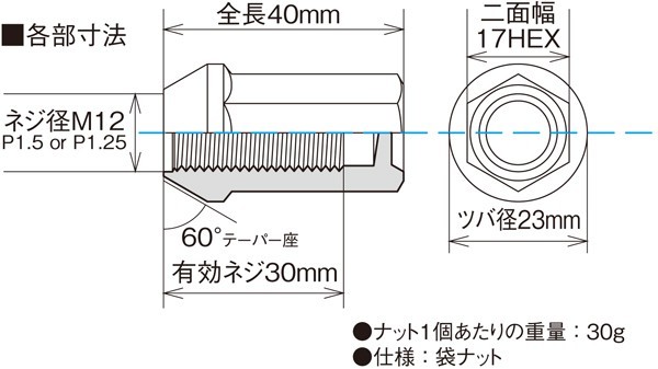 Ti64エレメンテック/16個set/エクサ/日産/M12×P1.25/チタン合金製/超軽量ナット※ロック無し TI03-16_画像4