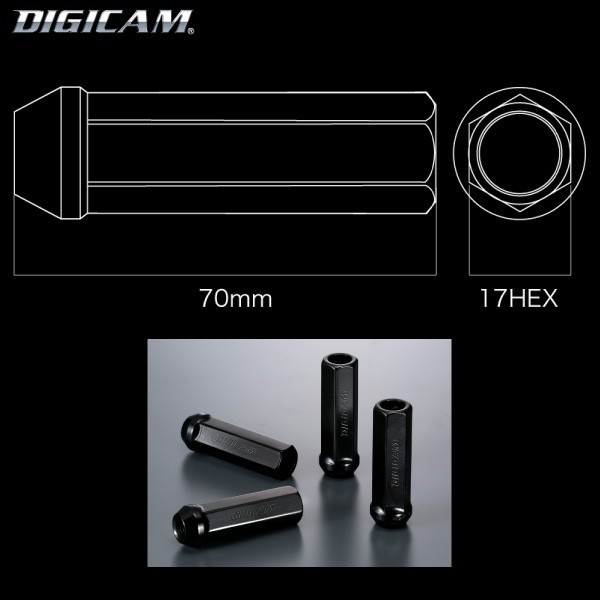 17HEX貫通70mm/16個入り/サンバー(1990/03-2012/03)/スバル/M12×P1.25/クロモリレーシングナット/ロック無し/CN6K7012-16_画像3