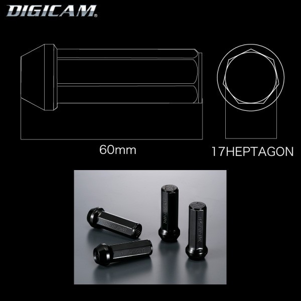 七角形袋ナット60mm/16個入り/ディアスワゴン/TW系/スバル/M12×P1.25/クロモリレーシングナット/ロック無し/CN7F6012-16_画像3