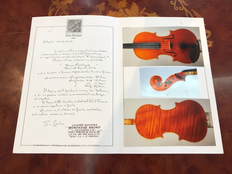  violin Italy made Meister meido violin [BRUNO MONTAGNE] work 2016 year made reference price approximately 250 ten thousand jpy! auction limitation price!