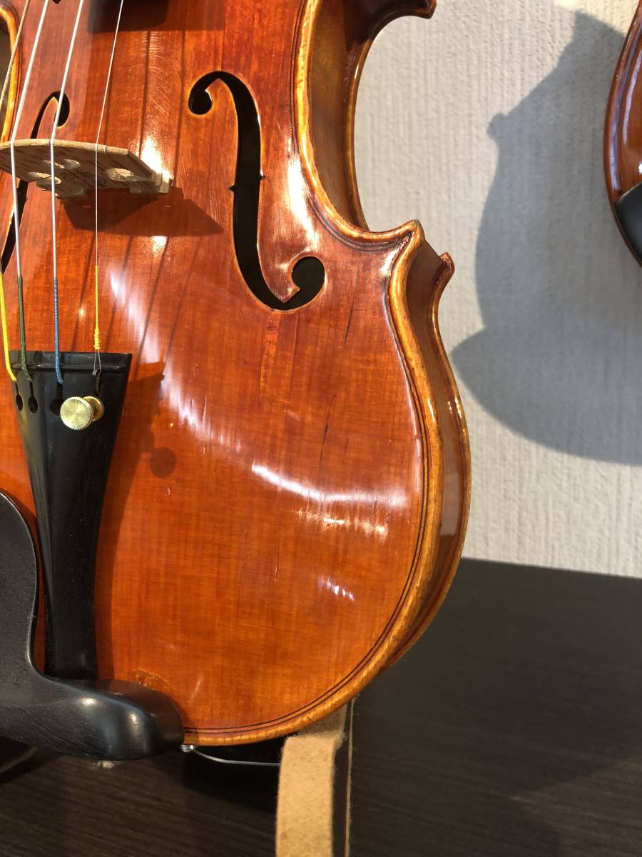  violin Italy made POLLASTRI GAETANO label 3/4 Italy made. hand made minute number violin! old shop atelier receipt goods! reference price approximately 80 ten thousand jpy!
