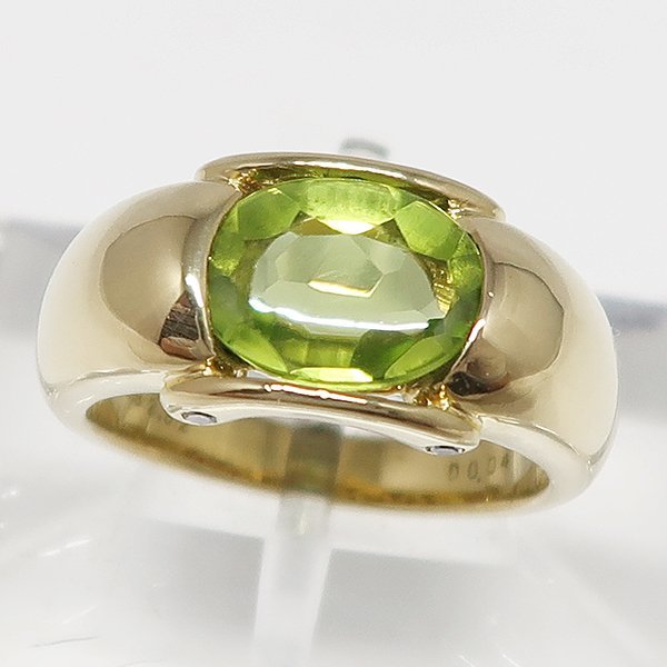 最低価格の K18 美品 DKG☆ ペリドット #12 12号 指輪 ダイヤモンド 