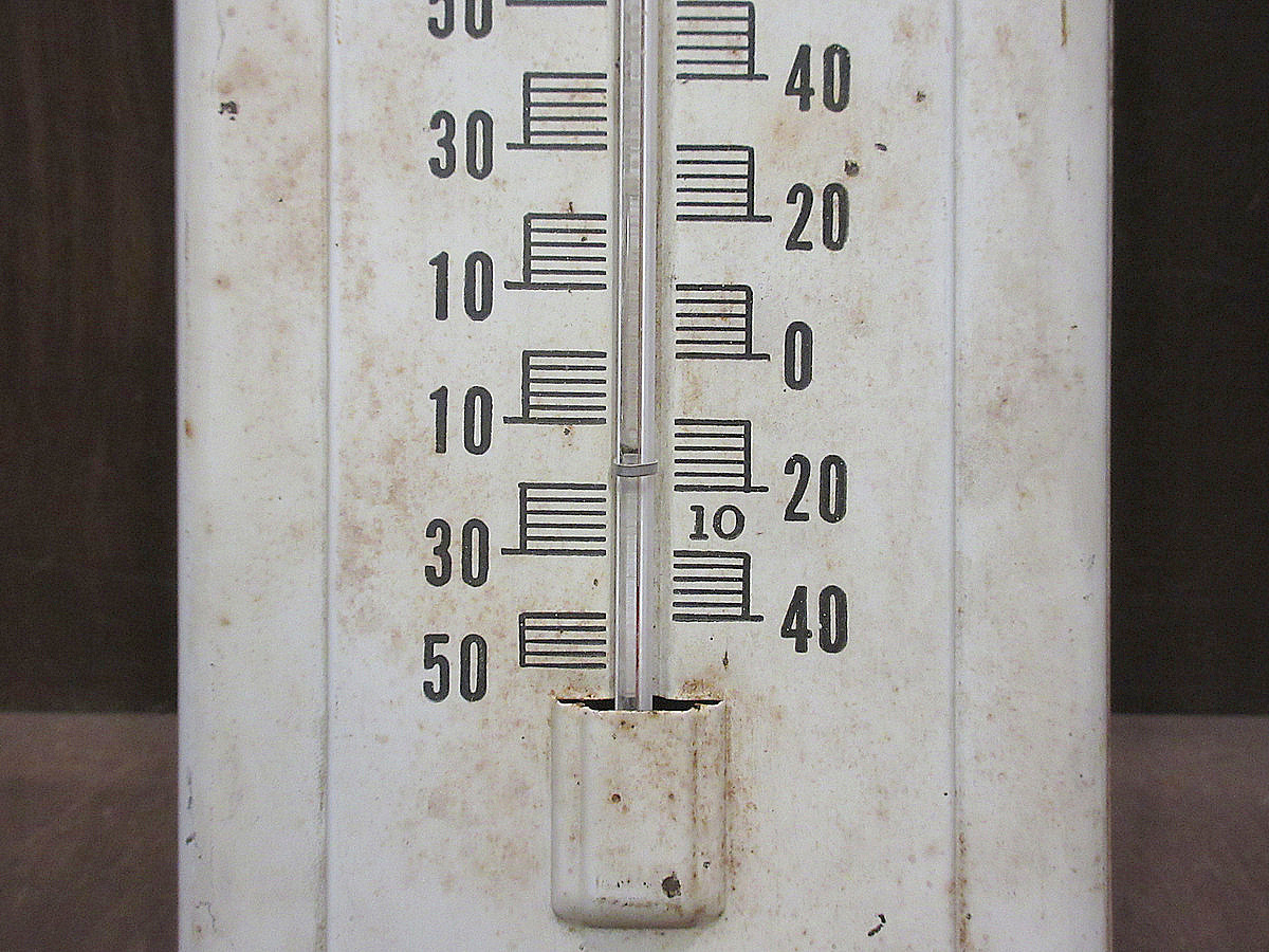 ビンテージ●TINY'S REFRIGERATIONアドバタイジングメタルサーモメーター●230821i8-otclct水銀温度計壁掛けウォール雑貨華氏_画像6