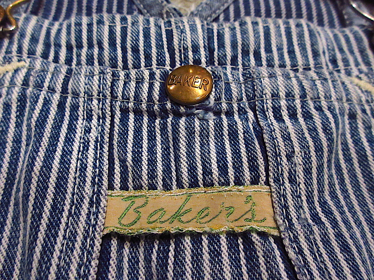 ビンテージ40's●BAKERキッズヒッコリーストライプオーバーオール●230823c1-k-oval 1940s子供服オールインワン古着_画像4