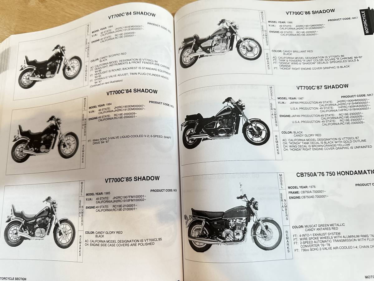 レア 美品 Motorcycle Identification Guide Honda 1959-1998　50周年　ホンダ　海外　英語 CB72　CL72 CB750　ドリーム_画像5