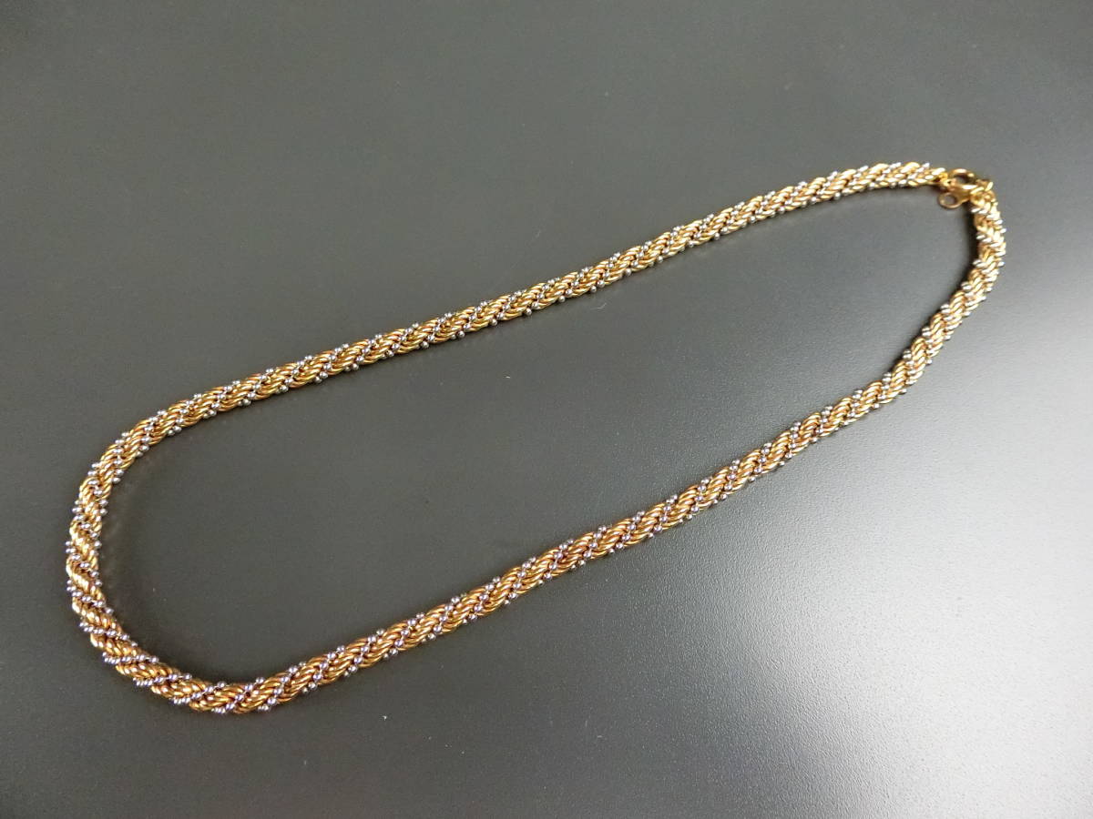定番のお歳暮&冬ギフト ゴールド&プラチナ コンビネックレス 18K