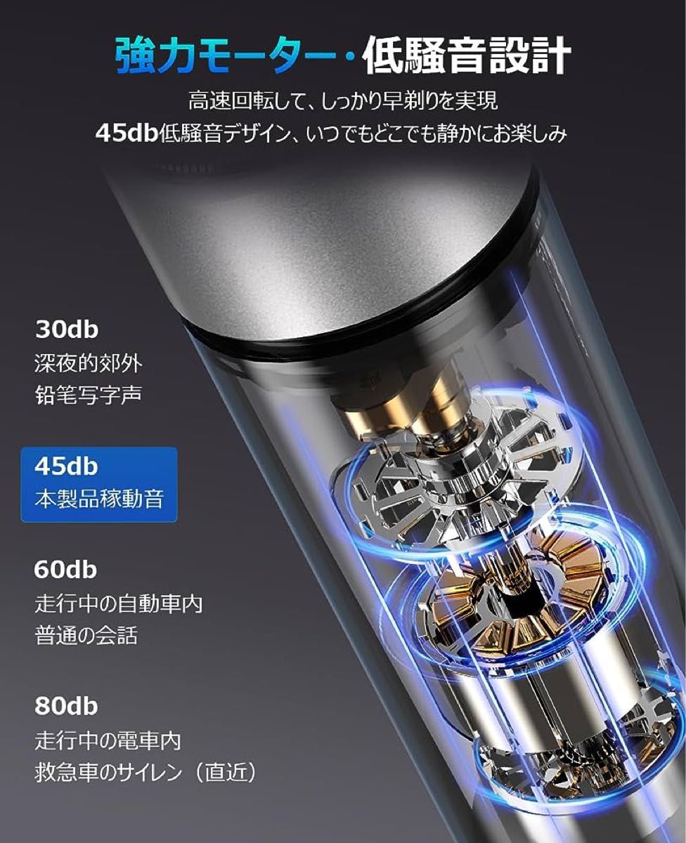 メンズシェーバー 髭剃り メンズ 電気シェーバー 2023新登場 知能自動変速 21枚内刃 自動研磨 超低騒音 回転式 深剃り