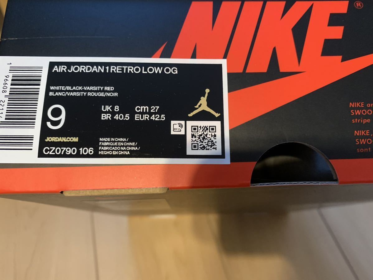 ★27.0cm Nike Air Jordan 1 Low OG Black Toe ナイキ ジョーダン 1 NIKE つま黒_画像2