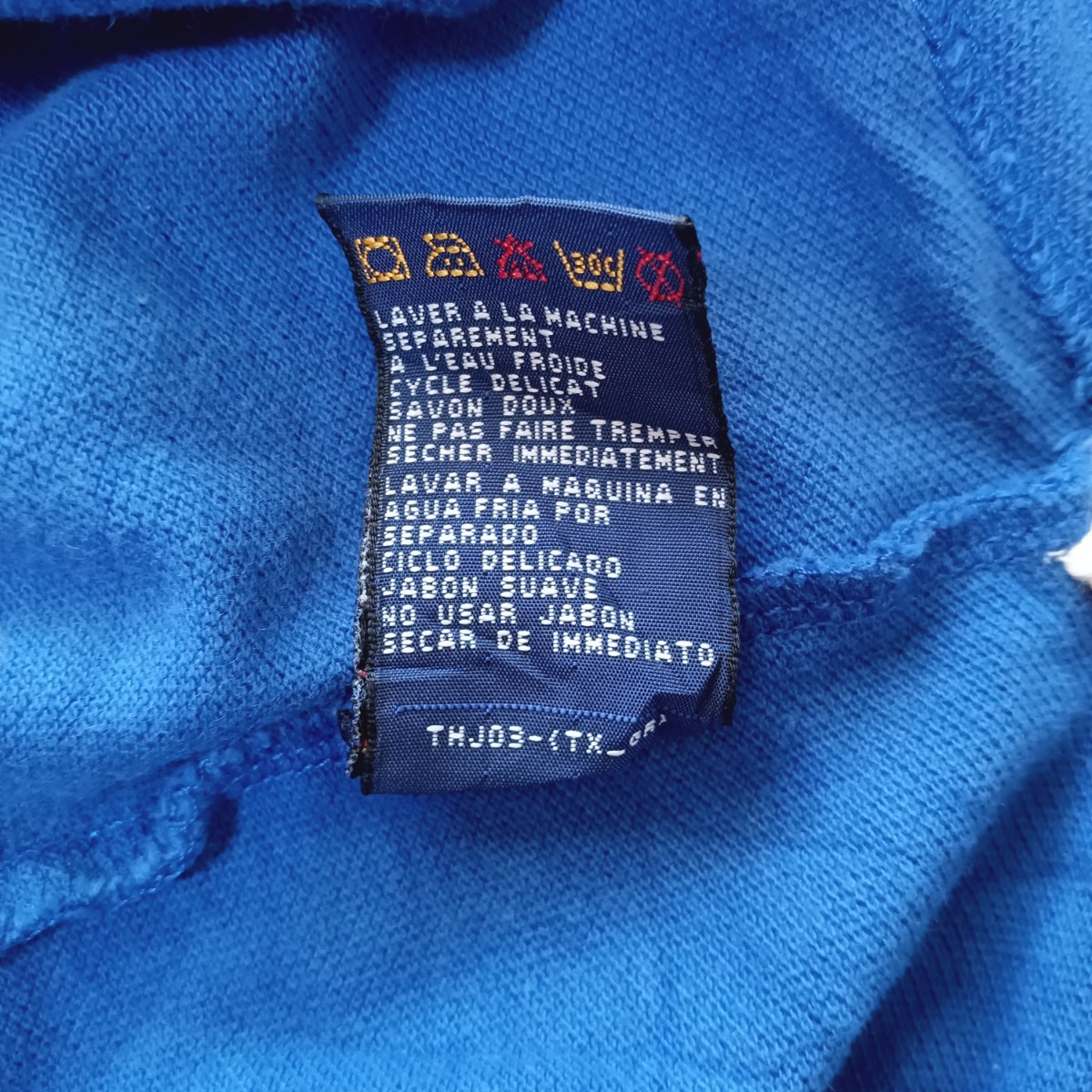 093【格安】TOMMY HILFIGER トミーヒルフィガー 半袖ポロシャツ メンズＬ ブルーの画像10