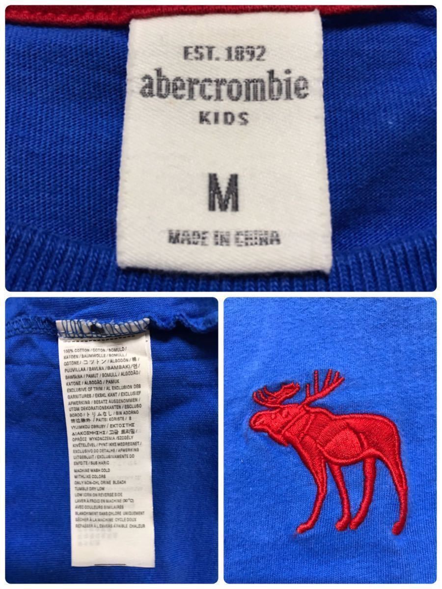 Abercrombie & Fitch kids アバクロンビー&フィッチ キッズ 半袖 ビッグ アイコン Tシャツ ブルー サイズM 青_画像5