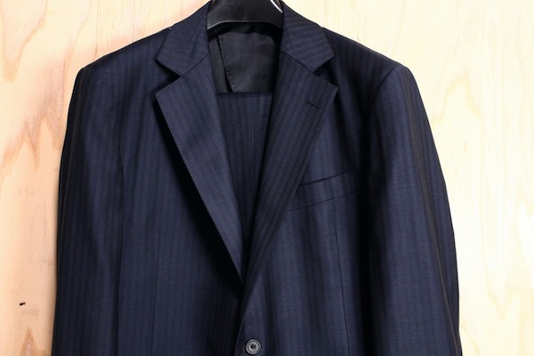 新品 オンワード樫山 五大陸/gotairiku 春夏 英国 ドーメル/DORMEUIL EXEL ストレッチ シャドーストライプ スーツ32B/BB3/幅広XS/濃紺9.7万_画像3