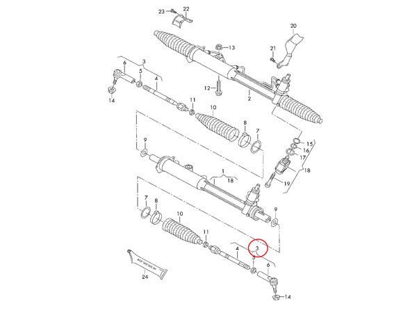 アウディ(Q7) ポルシェ(カイエン) VW(アマロック/トゥアレグ) タイロッド ASSY 右側 MEYLE製 7L0422804D 2H0419804 95534703220 新品_画像4