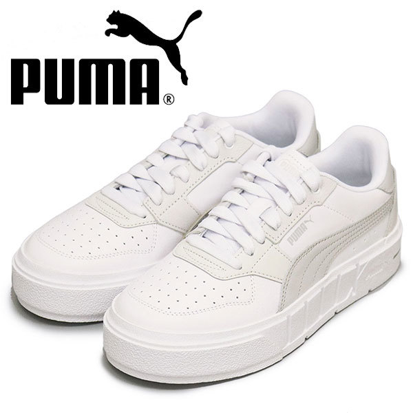 PUMA (プーマ) 393802 CALI コート レザー ウィメンズ レディース スニーカー 08 プーマホワイトxクールライトグレー PM226 25.0cm