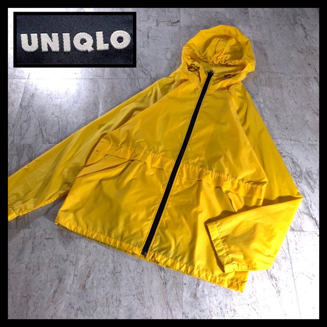 90s OLD UNIQLO パッカブル ナイロン マウンテンパーカー 黄色 L