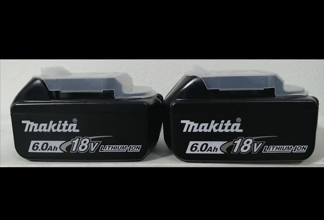 最先端 純正品 マキタ18V マキタ 未使用　送料無料　makita リチウムイオンバッテリー　BL1860B 雪マーク　残量表示　2個セット 6.0ah 18v パーツ
