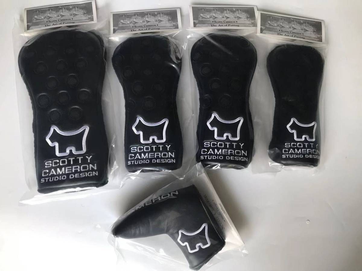 ★大人気商品★ 3W スコッティキャメロン★ウッド用カバー★1W 5W DOG) 5点セット★黒×(白 &パター用 UT タイトリスト ★大人気商品★ 3W スコッティキャメロン★ウッド用カバー★1W 5W DOG) 5点セット★黒×(白 &パター用 UT タイトリスト