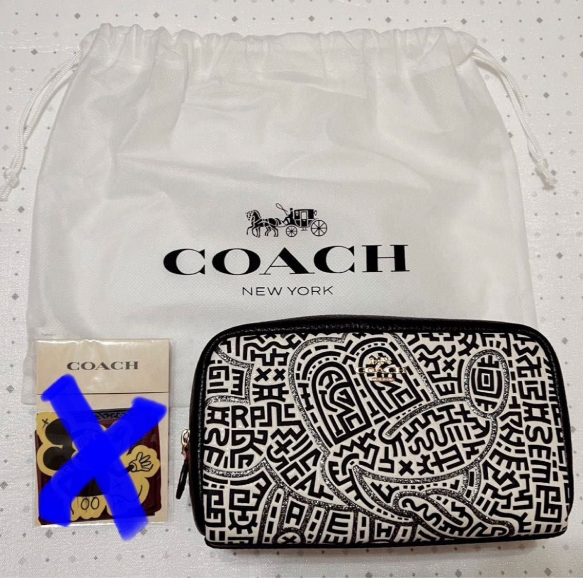 コーチ COACH キースヘリング ミッキー ラメ入り ポーチ｜PayPayフリマ