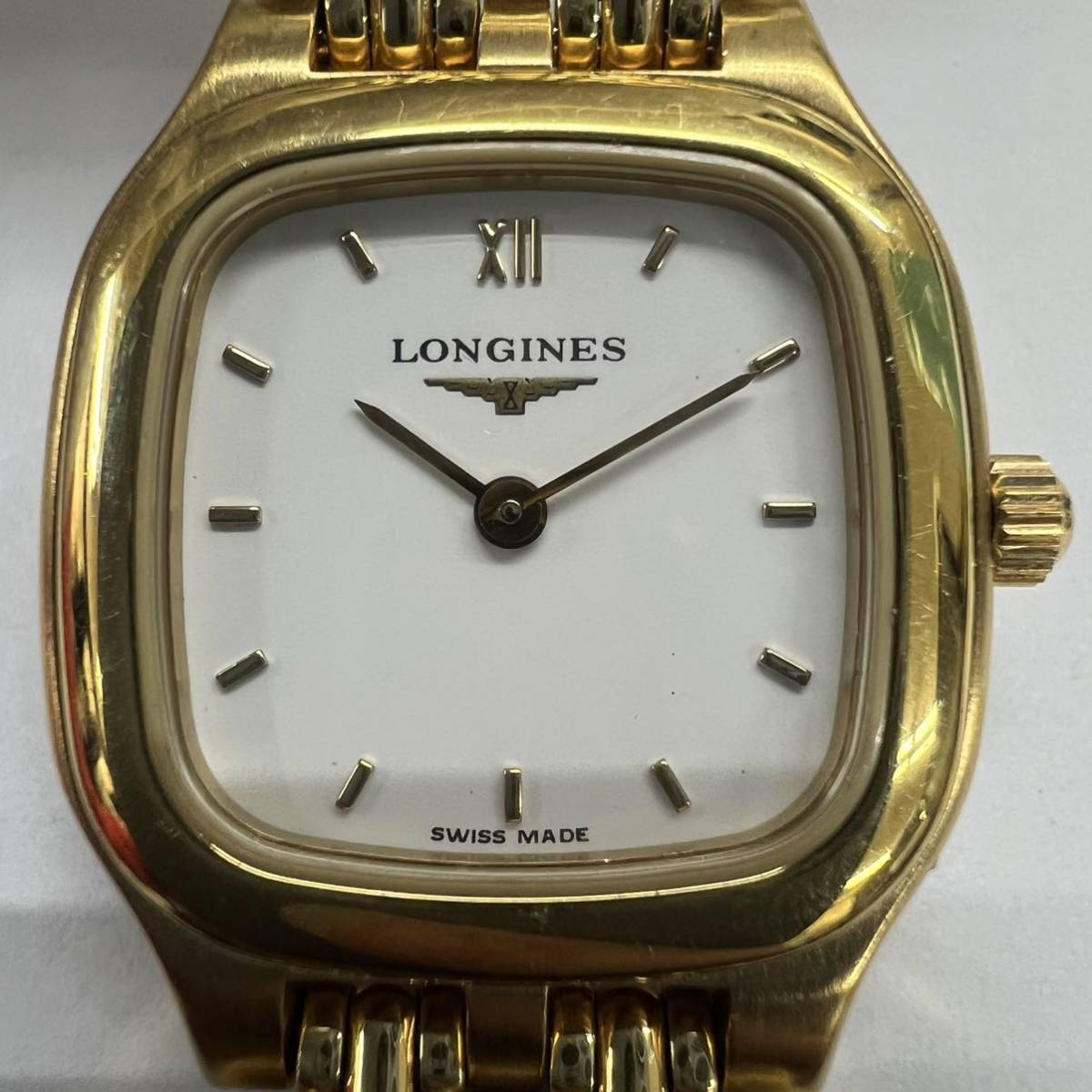 1円~ ロンジン Longines スクエア ゴールド文字盤 メンズ 手 1円~ ロンジン Longines スクエア ゴールド文字盤 メンズ 手