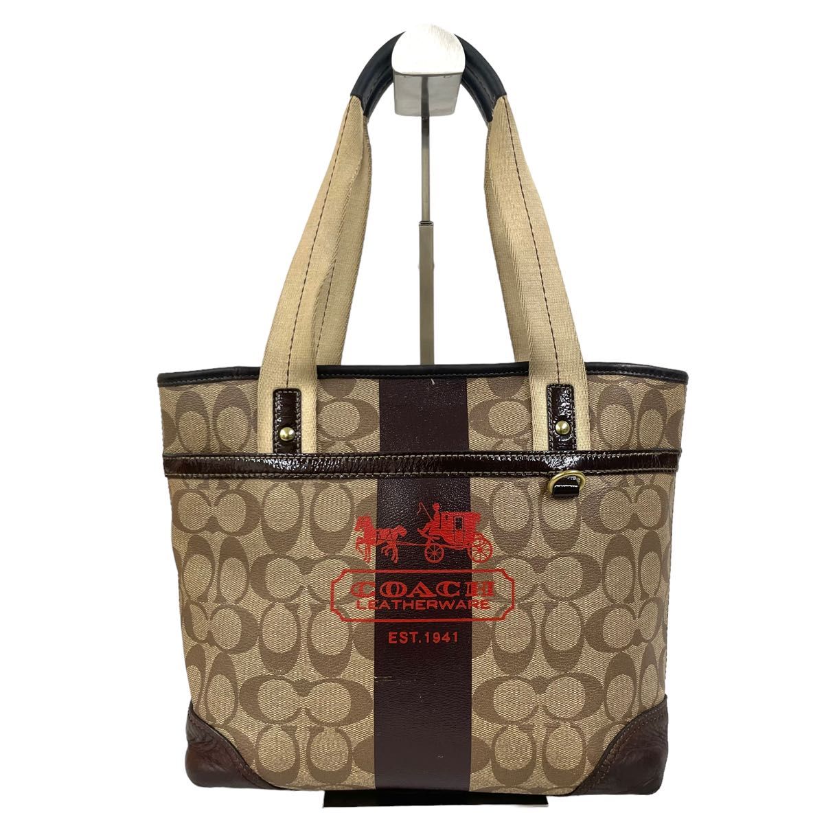 女性が喜ぶ♪ COACH トートバッグ ヘリテージストライプ トートバッグ