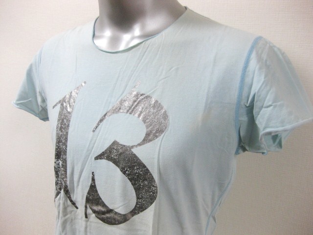 名作 本物 国内正規品 lucien pellat-finet ルシアンペラフィネ LPF 13 スカル 半袖 Tシャツ ベビーブルー ライトブルー シルバー M_画像5