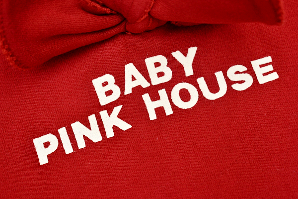 Y-6410★送料無料★BABY PINK HOUSE ベビー ピンクハウス P01554UTL01★ロゴ 赤色 リボン 長袖 トレーナー Ｌ 120cm_画像3