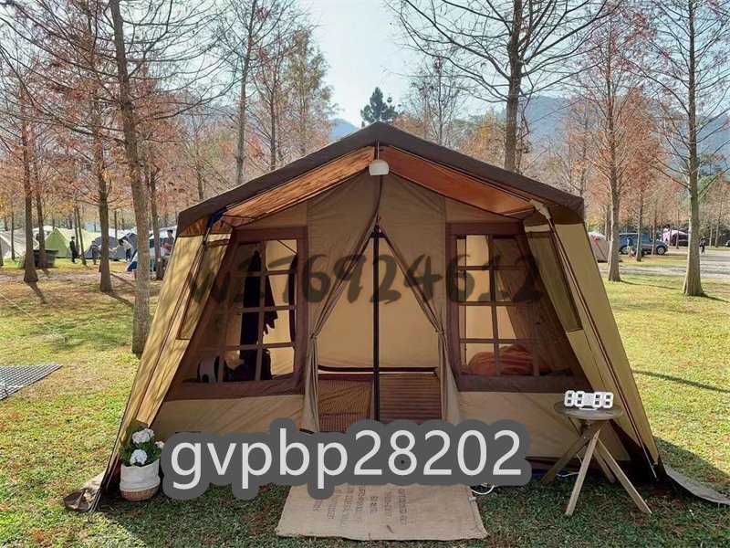 新入荷☆ロッジ型テント テント 防風防災 ロッジタイプ アウトドア 4-5人用 アウトドア キャンプ テント ファミリーテント 簡単設営 多機能_画像2