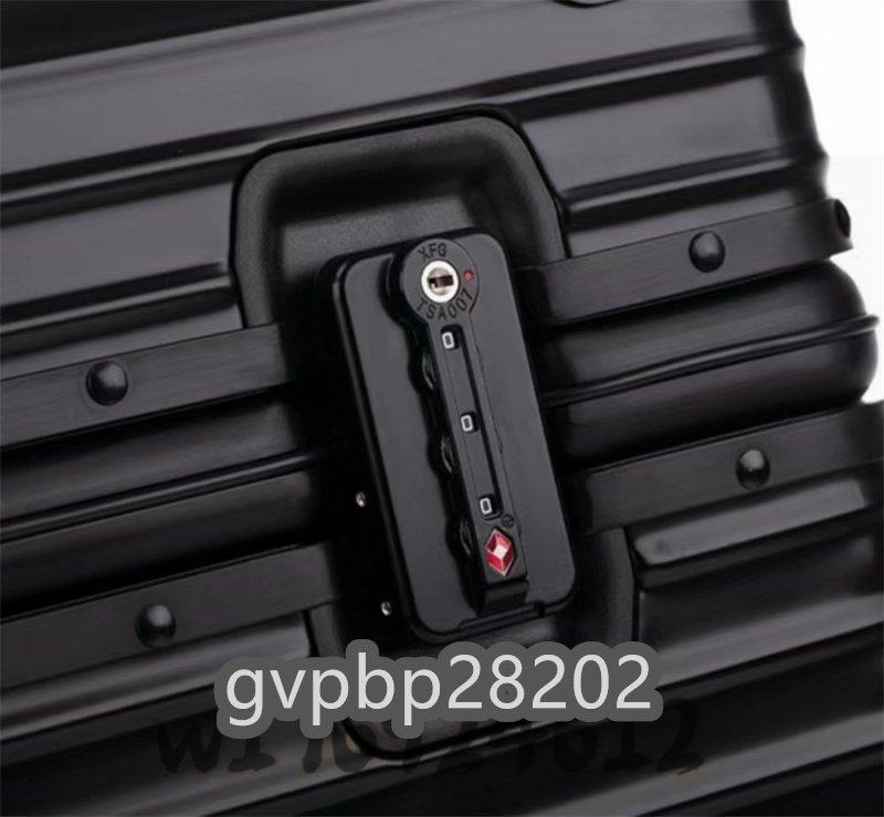  practical use * aluminium suitcase 17 -inch small size TSA lock Carry case black machine inside bringing in aluminium trunk carry bag travel supplies 