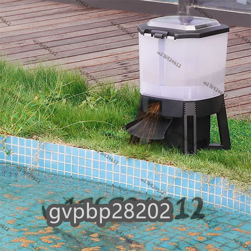 新入荷 魚自動給餌器 ソーラー 屋内屋外魚のいる池用 6L大容量 スマートタイマー 120°分散給餌設計 湿気防止 LEDディスプレイ 簡単な操作