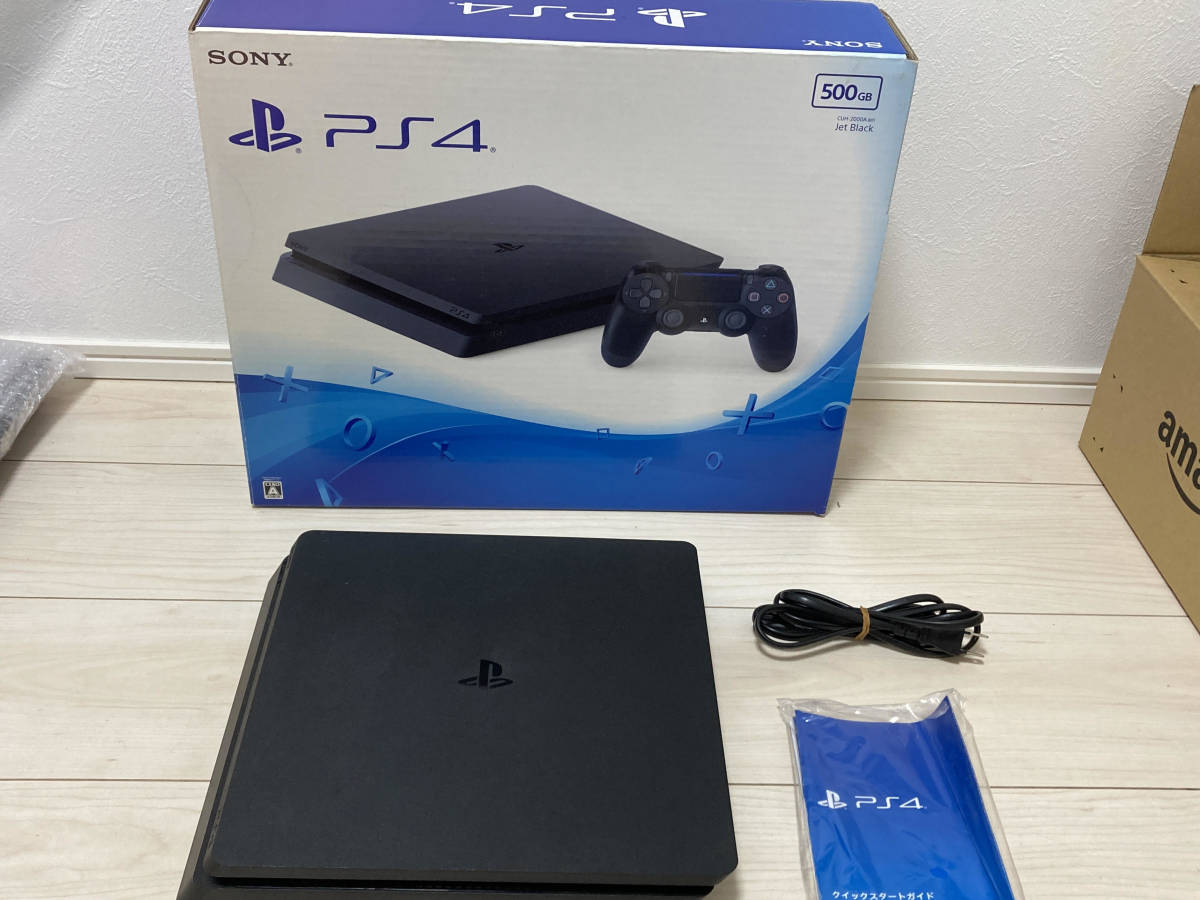 新しい季節 PlayStation 4 ジェット・ブラック 500GB (CUH-2100AB01) 【商品番号：0801じ⑪】 PS4本体