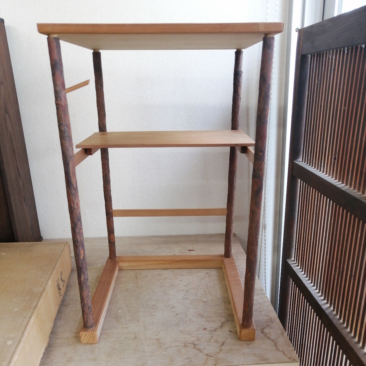 台目棚 自在棚 組み立て式 茶道具 茶道 木製 紙箱-