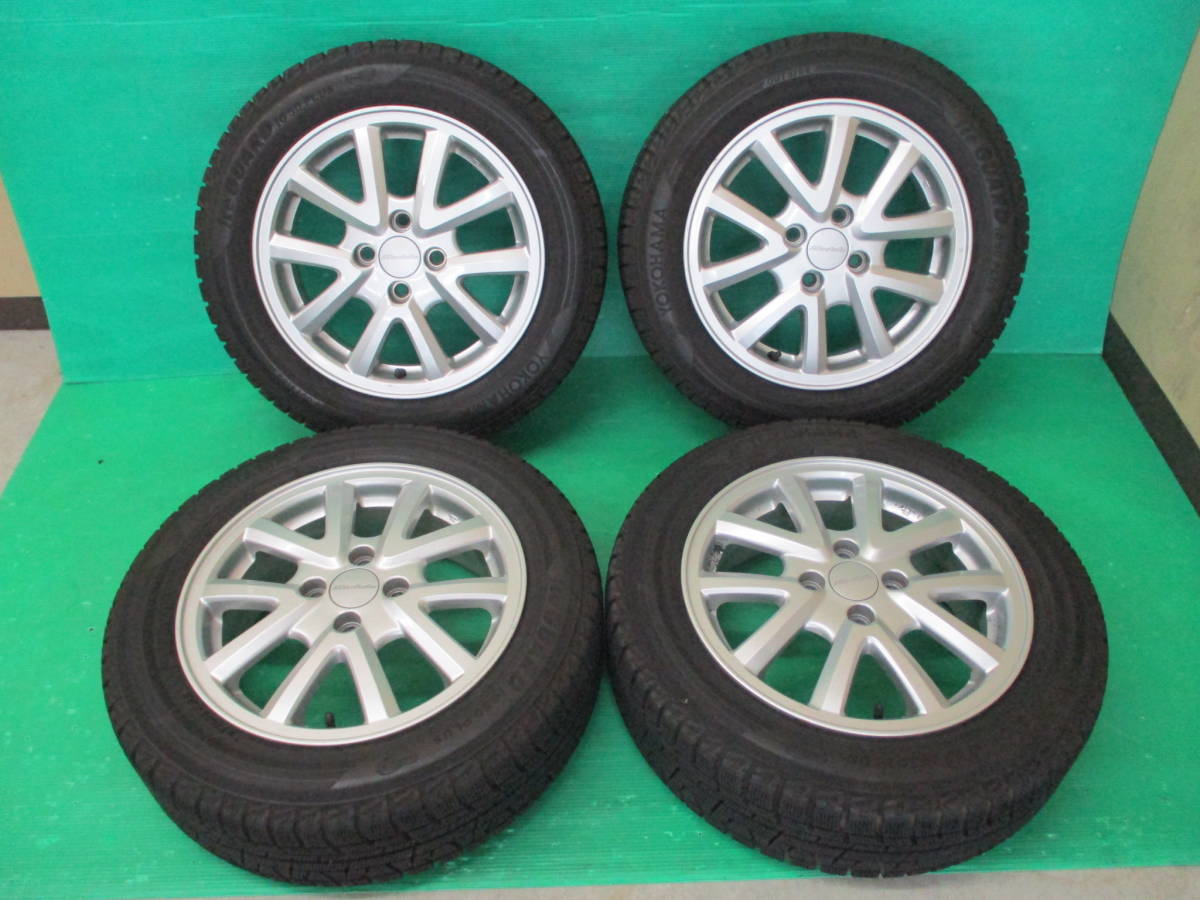 ☆冬セット☆ホンダ純正 Moduro 15×5.5J+45 4H-100☆YOKOHAMA ICEGUARD 185/60R15☆ 埼玉県発 現物確認OK♪185/60-15フィットなど_画像1