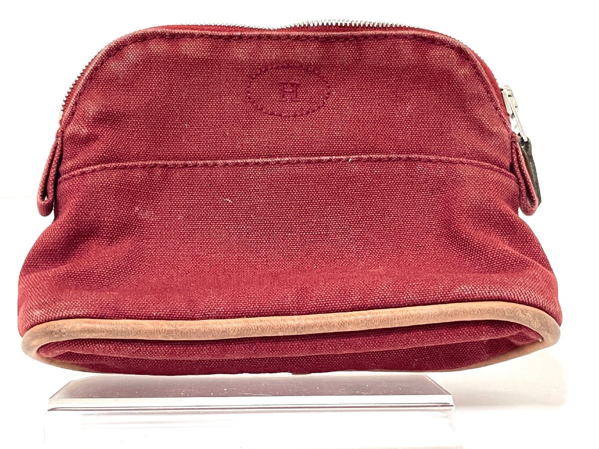 中古】HERMES エルメス ボリード ポーチ ミニ 小物入れ キャンバス
